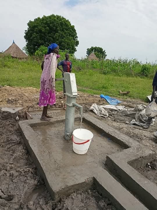 Borehole drilling providing clean water in Rumbek community